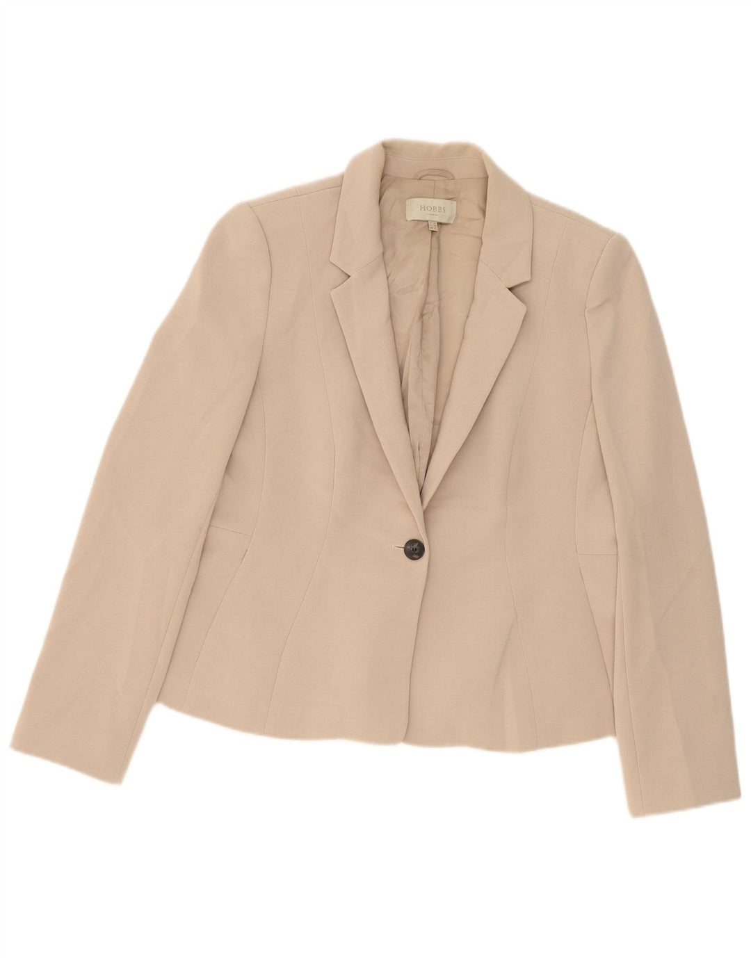 Hobbs Damen-Blazerjacke mit 1 Knopf, UK 16, Größe L, Beige, Polyester