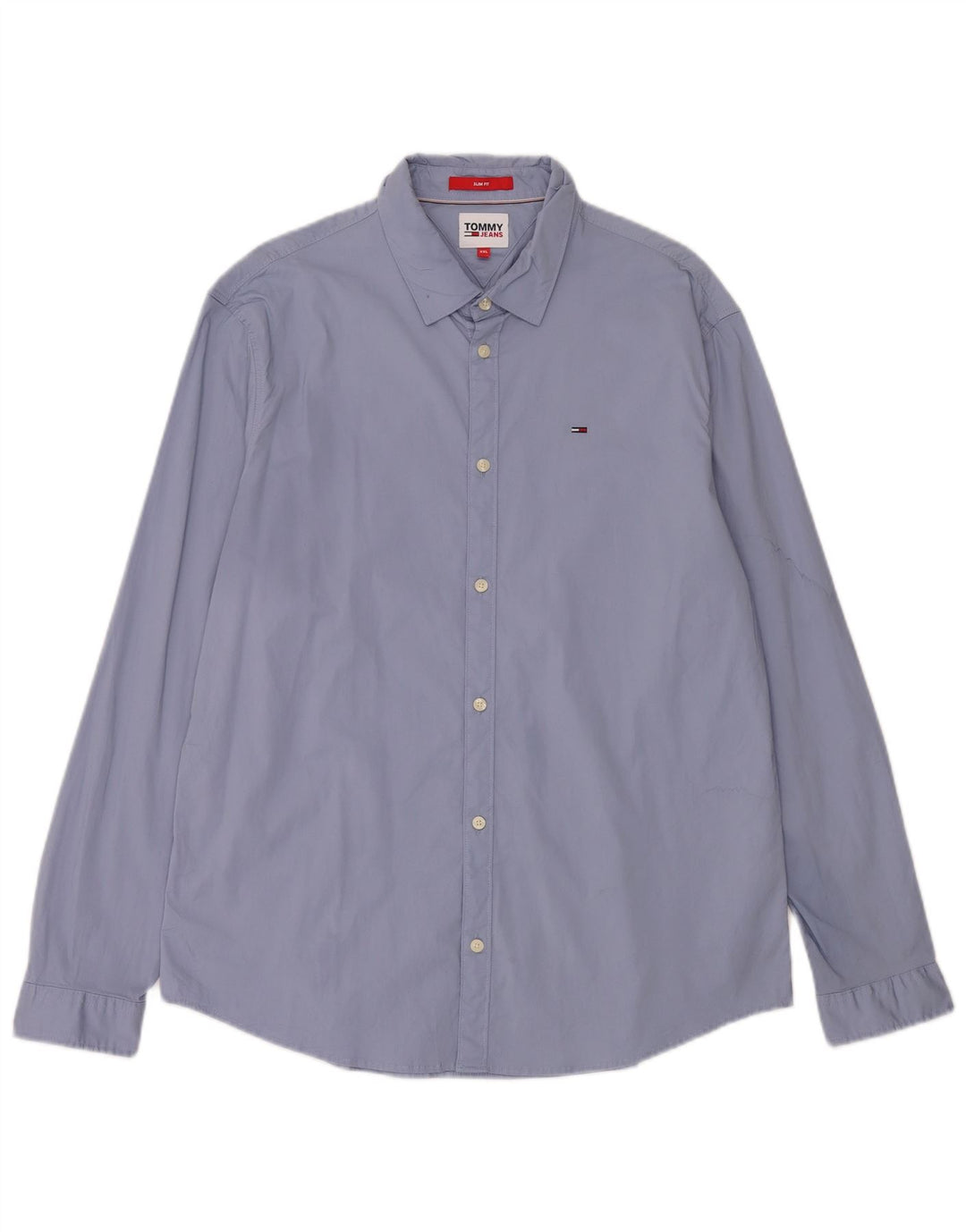 Tommy Jeans Herren Slim Fit Hemd 2XL Blau Baumwolle