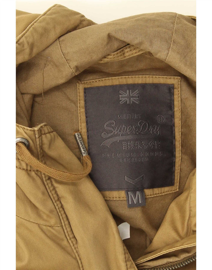 Superdry Damen-Parka mit Kapuze, UK 14, mittlere Khaki-Baumwolle