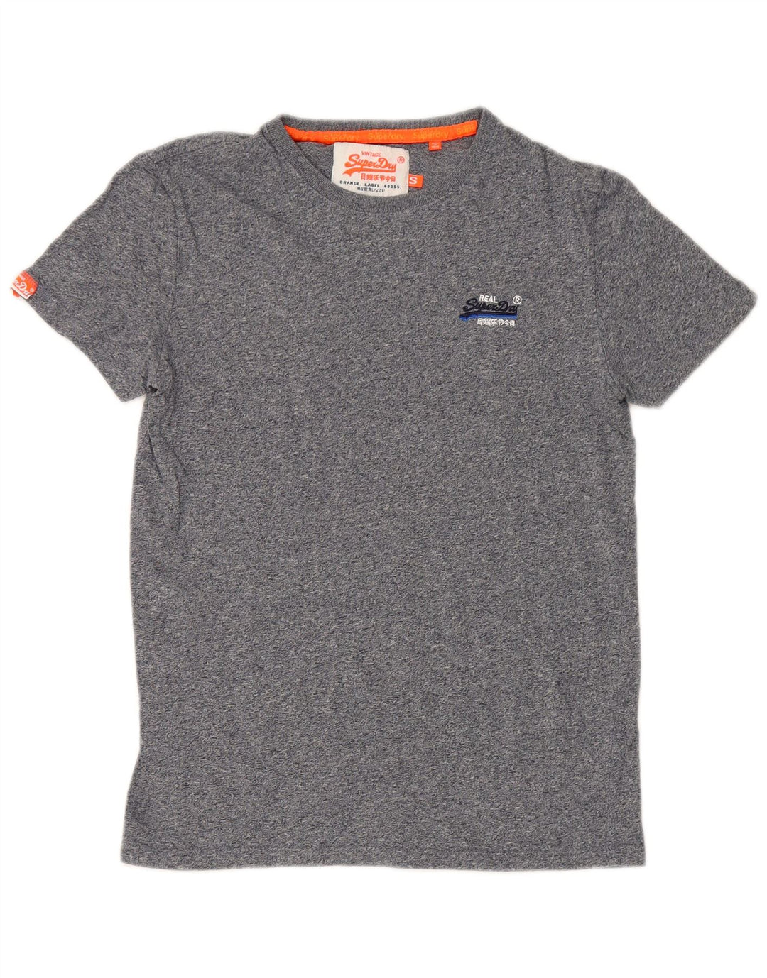 SUPERDRY Mens T-Shirt Top Small Grey Flecked Cotton