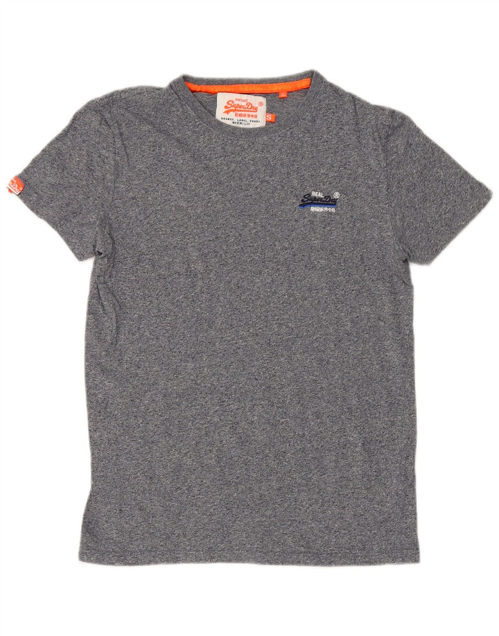 SUPERDRY Mens T-Shirt Top Small Grey Flecked Cotton