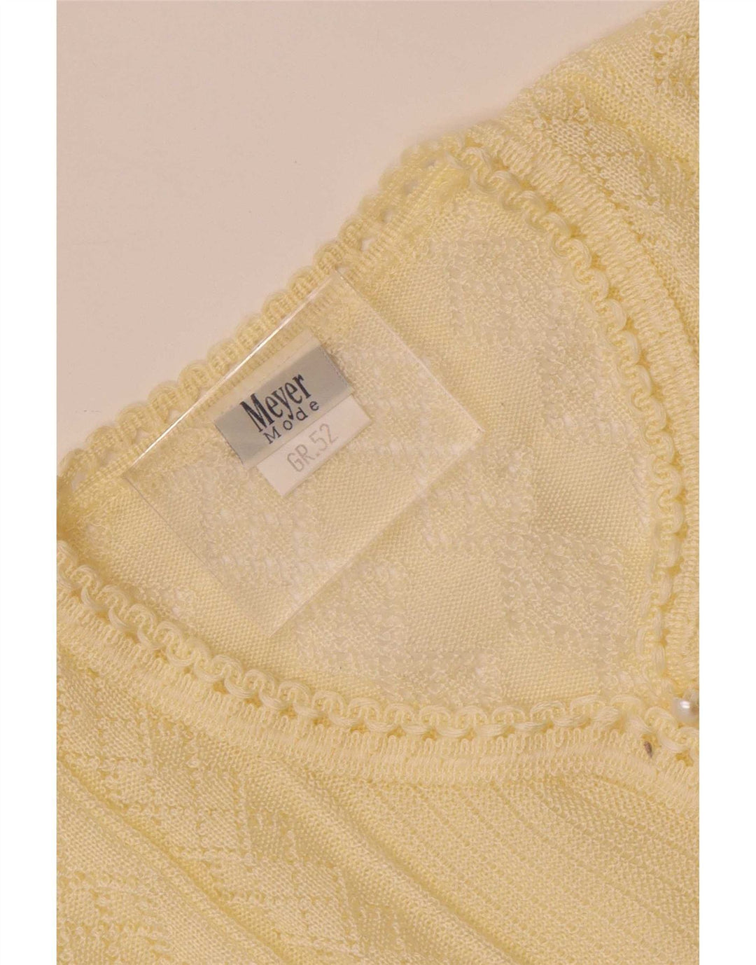 Vintage Damen Strickbluse Top IT 52 2XL Off White Polyacryl