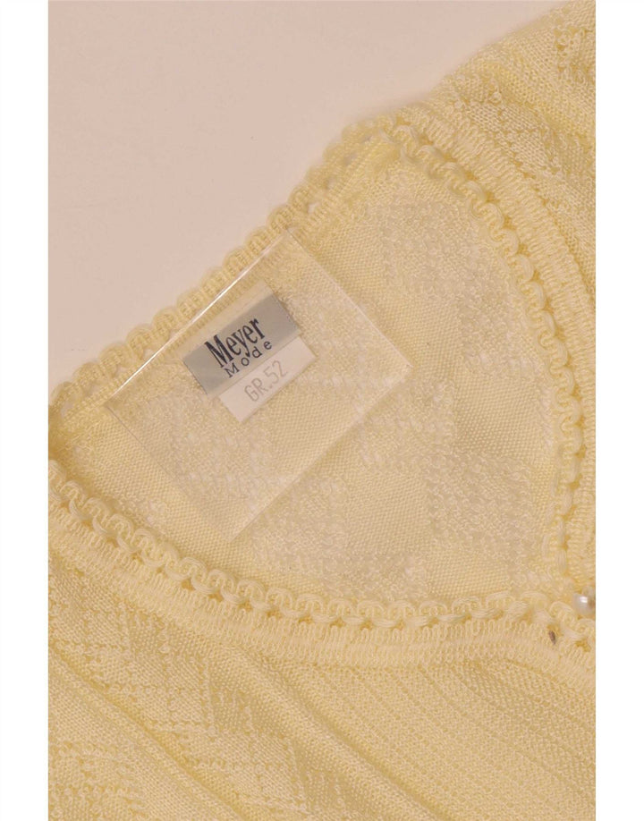 Vintage Damen Strickbluse Top IT 52 2XL Off White Polyacryl