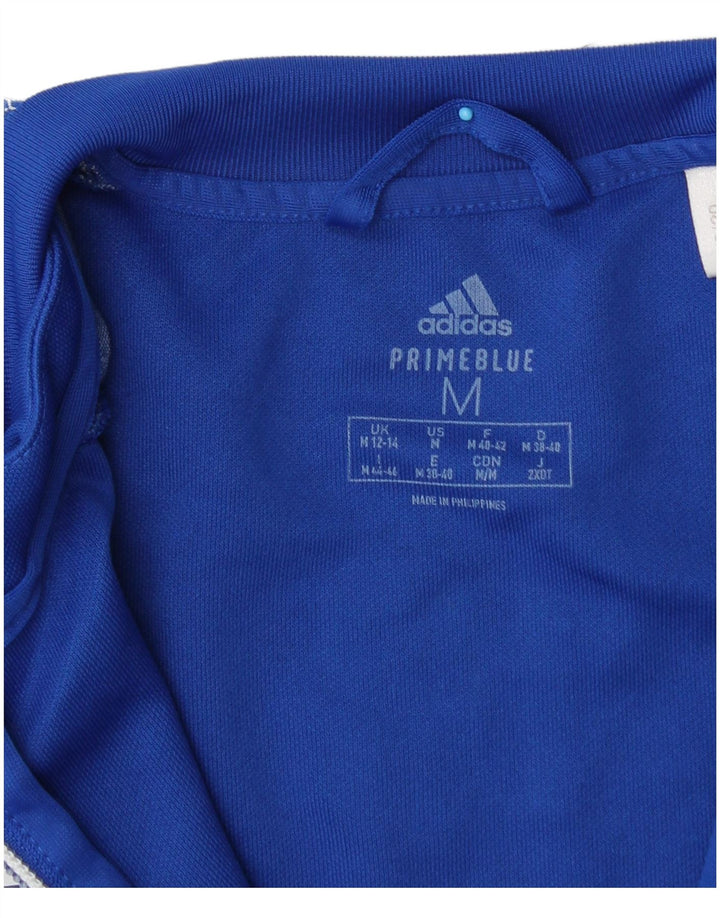 Adidas Damen Trainingsanzug Top Jacke UK 12/14 Mittelblaues Polyester