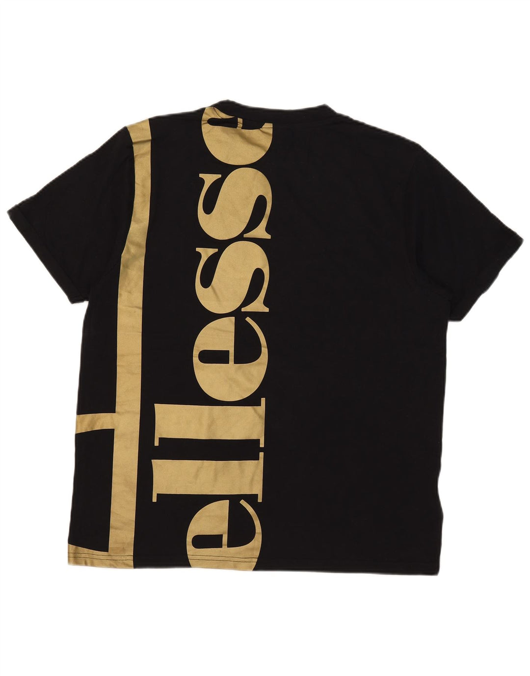 Ellesse Herren-Grafik-T-Shirt-Oberteil aus mittelschwarzer Baumwolle