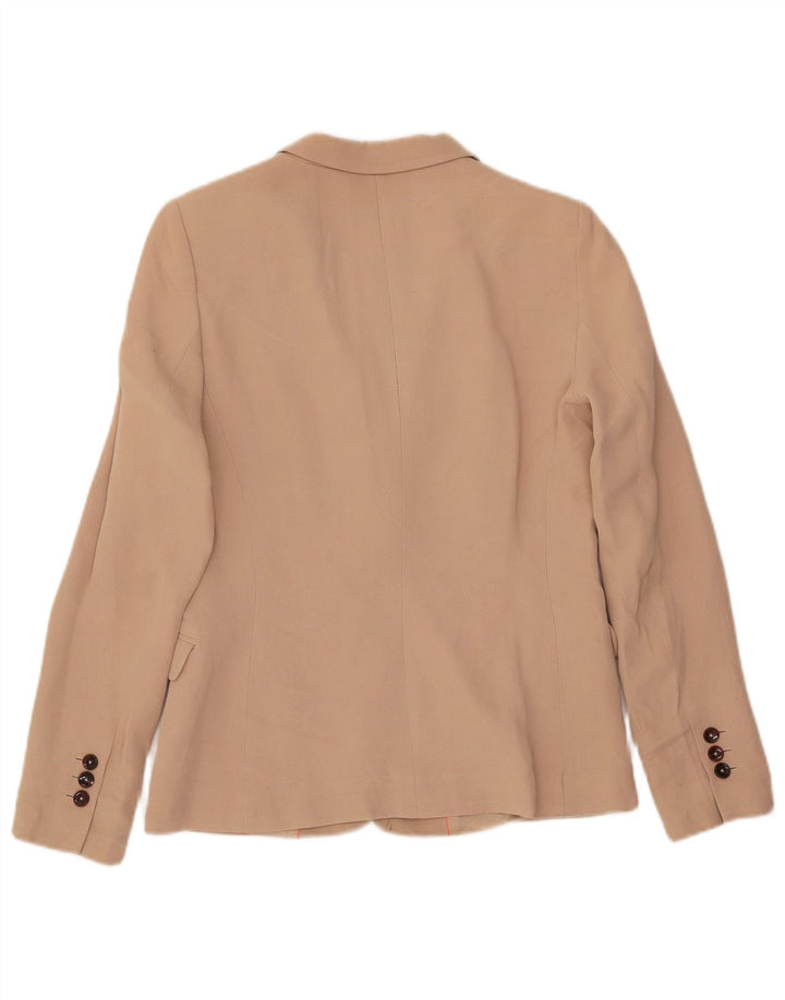 Massimo Dutti Damen 1-Knopf-Blazerjacke EU 38 Small Beige Acryl