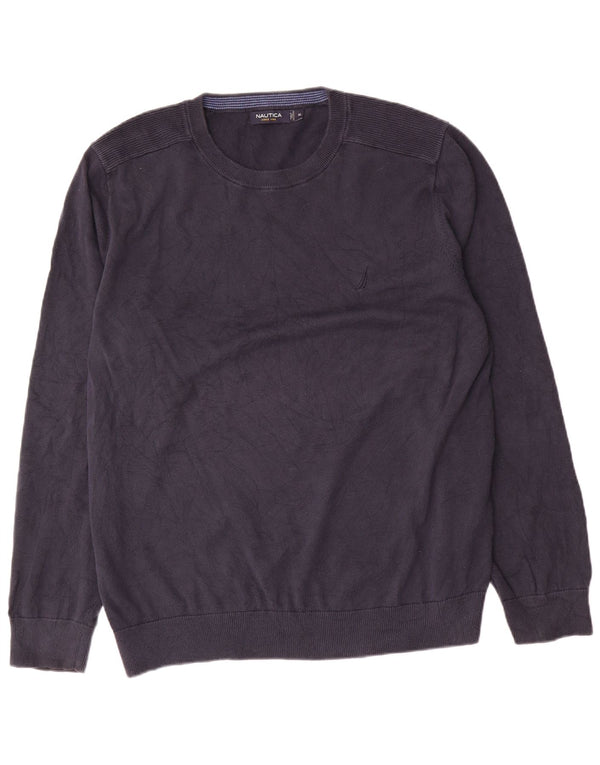 Nautica Herren-Pullover mit Rundhalsausschnitt, XL, marineblaue Baumwolle
