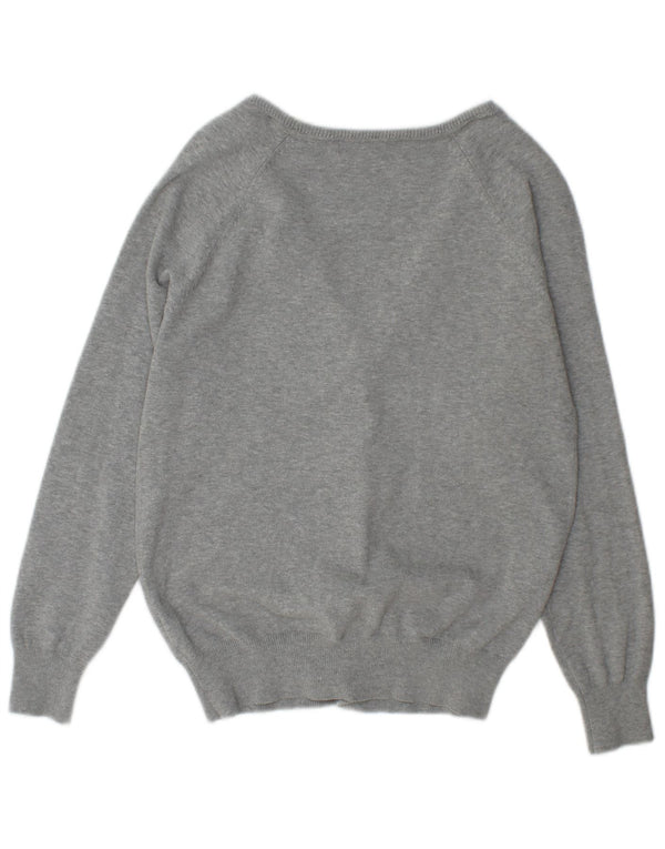 Zara Damen-Cardigan-Pullover UK 18 XL Grau gefleckte Baumwolle