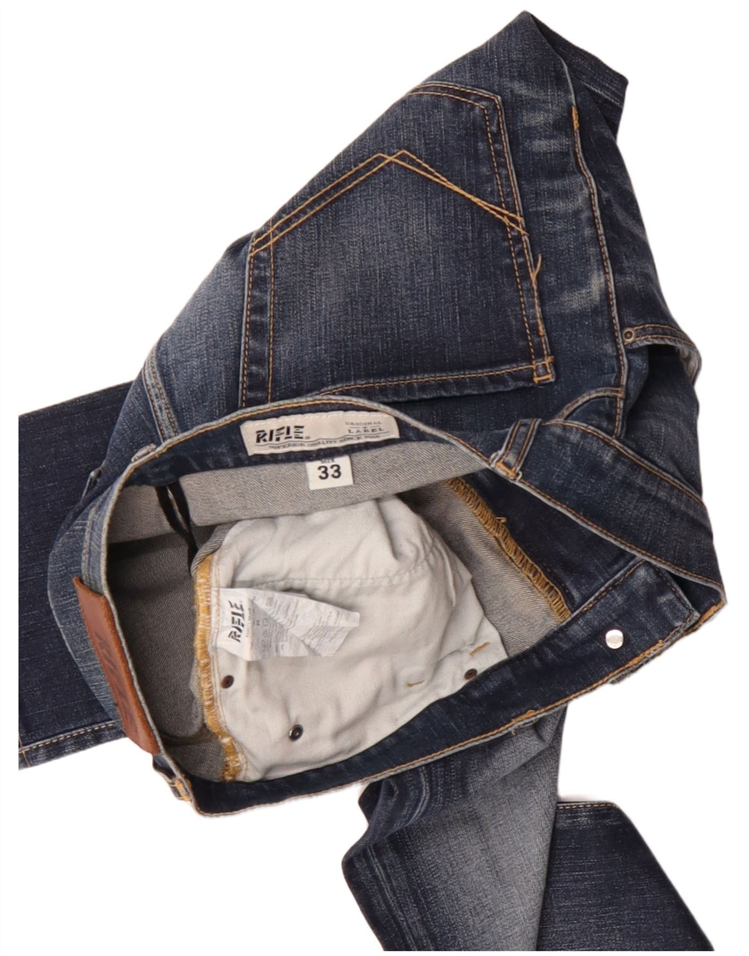 Rifle Herren Straight Jeans W33 L31 Blaue Baumwolle