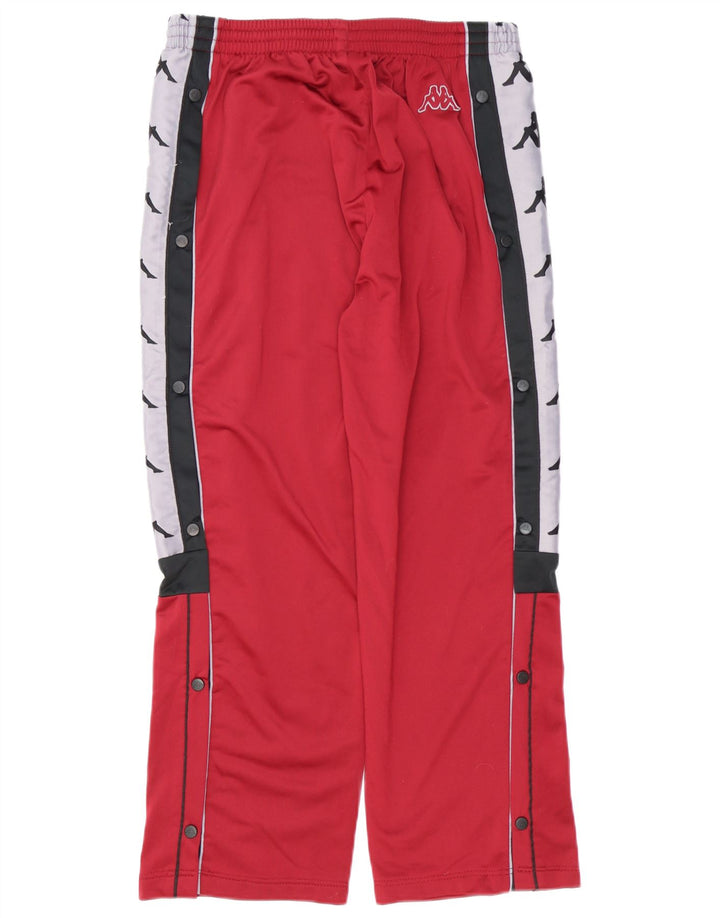 Kappa Herren-Trainingshose mit Grafik, groß, Burgunderrot, Farbblock-Polyester