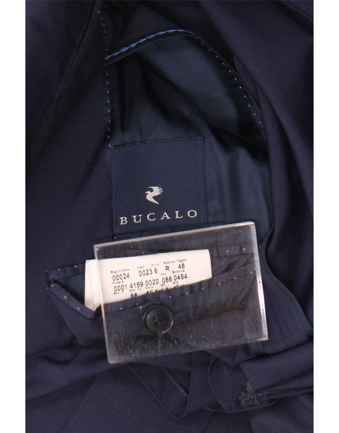 VINTAGE Herren 2-Knopf-Blazerjacke IT 48 Mittelmarineblaue Viskose