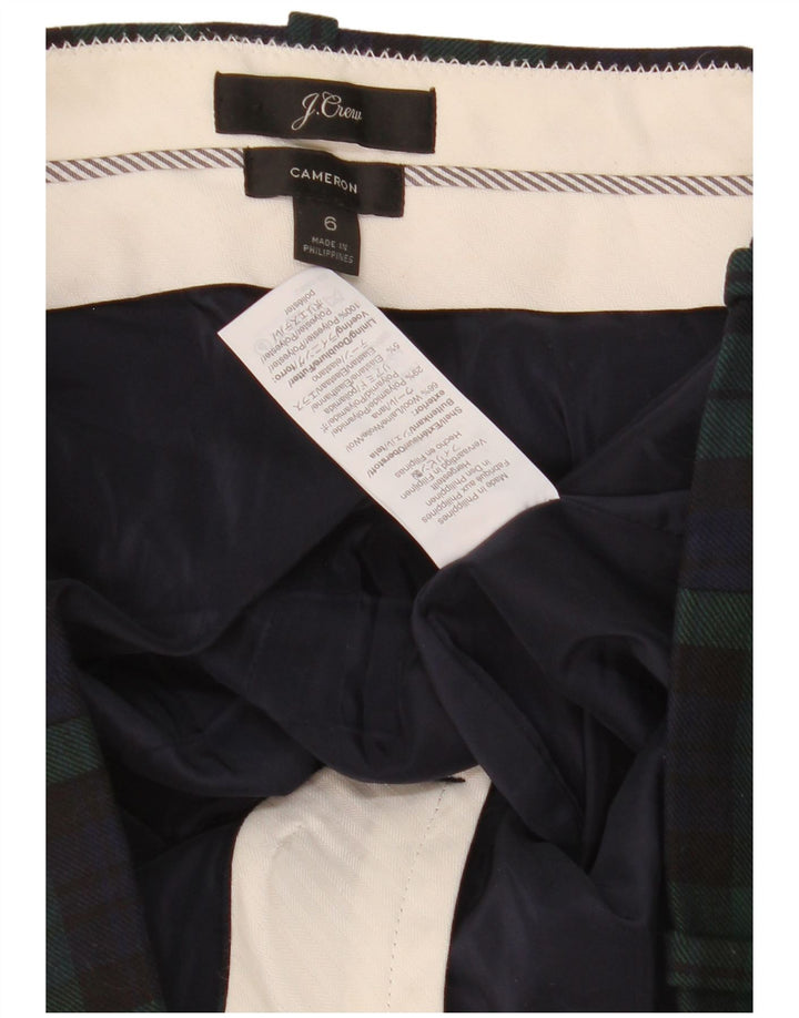 J. Crew Damen Cameron Cropped Hose US 6 Medium W30 L26 Grün kariert