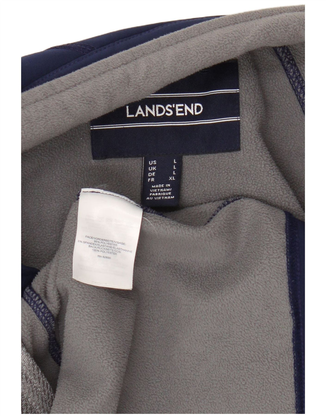 Lands End Herren-Trainingsanzug-Top-Jacke, großes marineblaues Polyester