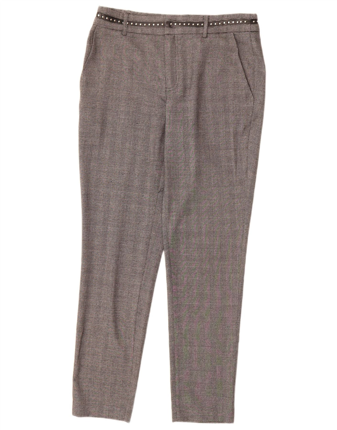 Guess Slim Chino-Hose für Damen, W27 L28, grau kariertes Polyester