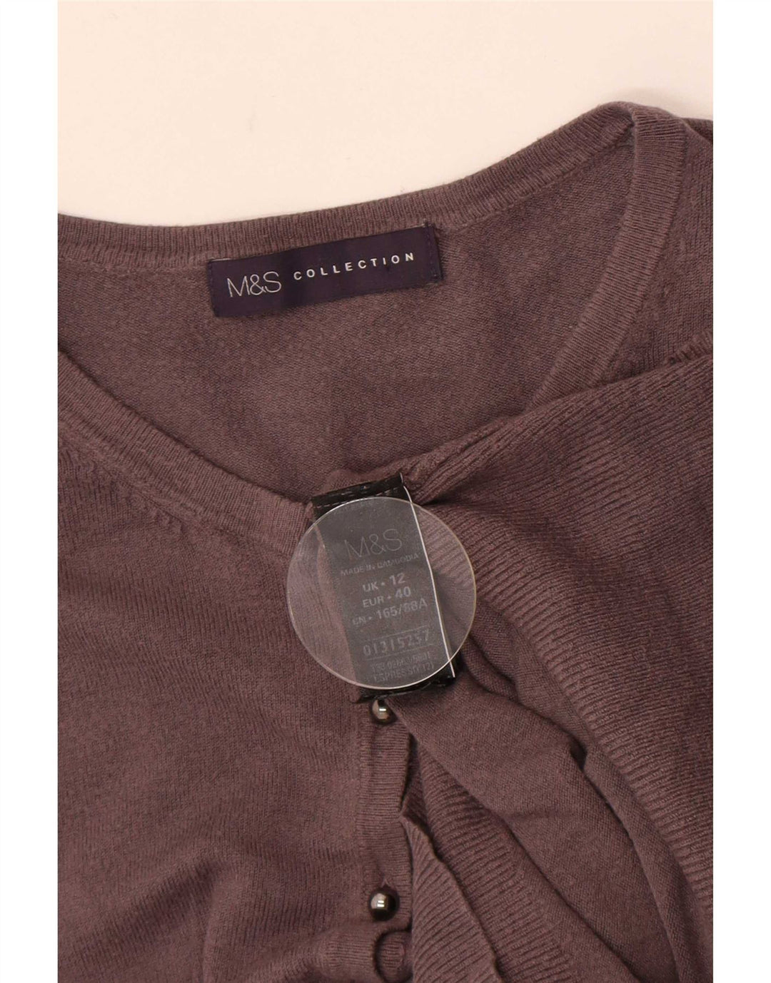 Marks & Spencer Damen Strickjacke Pullover UK 12 Mittelgraue Viskose