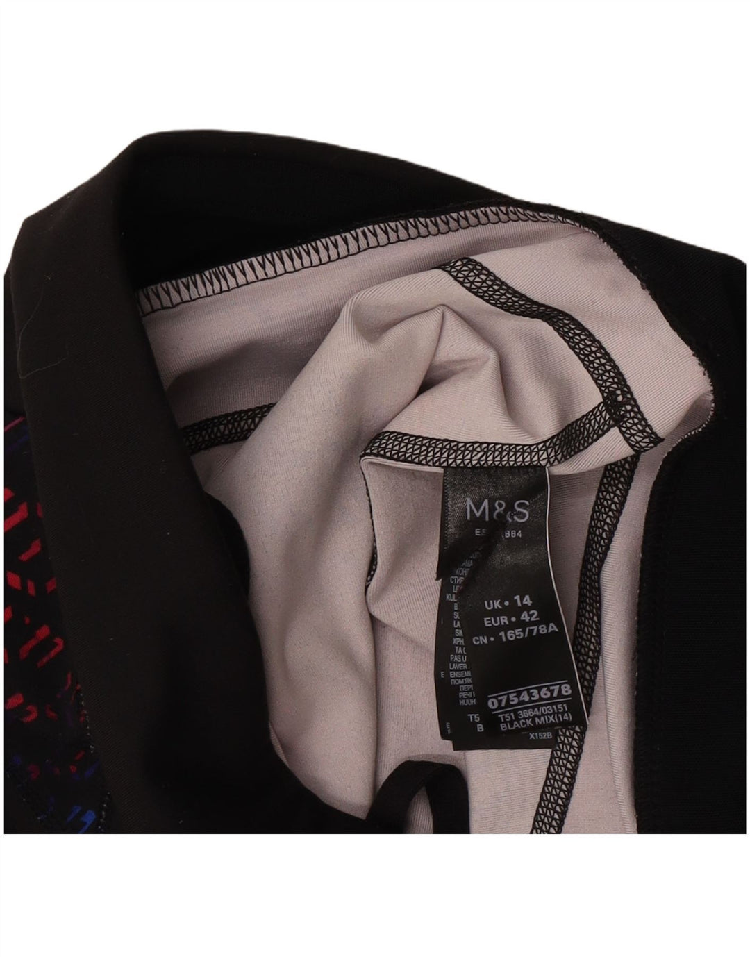Marks & Spencer Damen Leggings UK 14 Large Schwarz Geometrisch Polyester