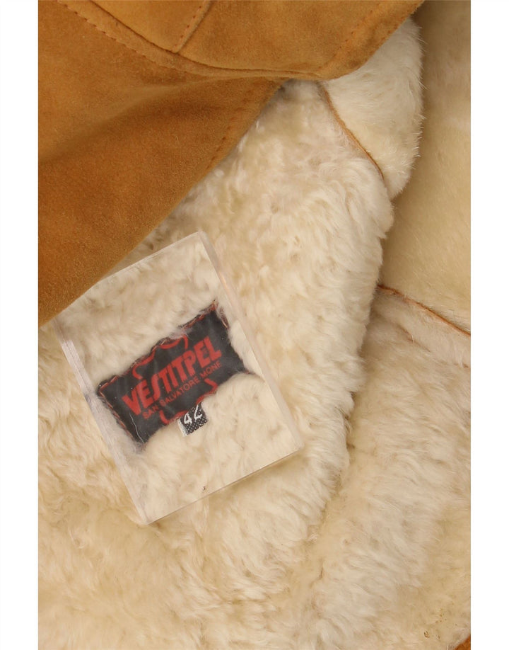 Vintage Damen Lammfellmantel EU 42 Groß Beige