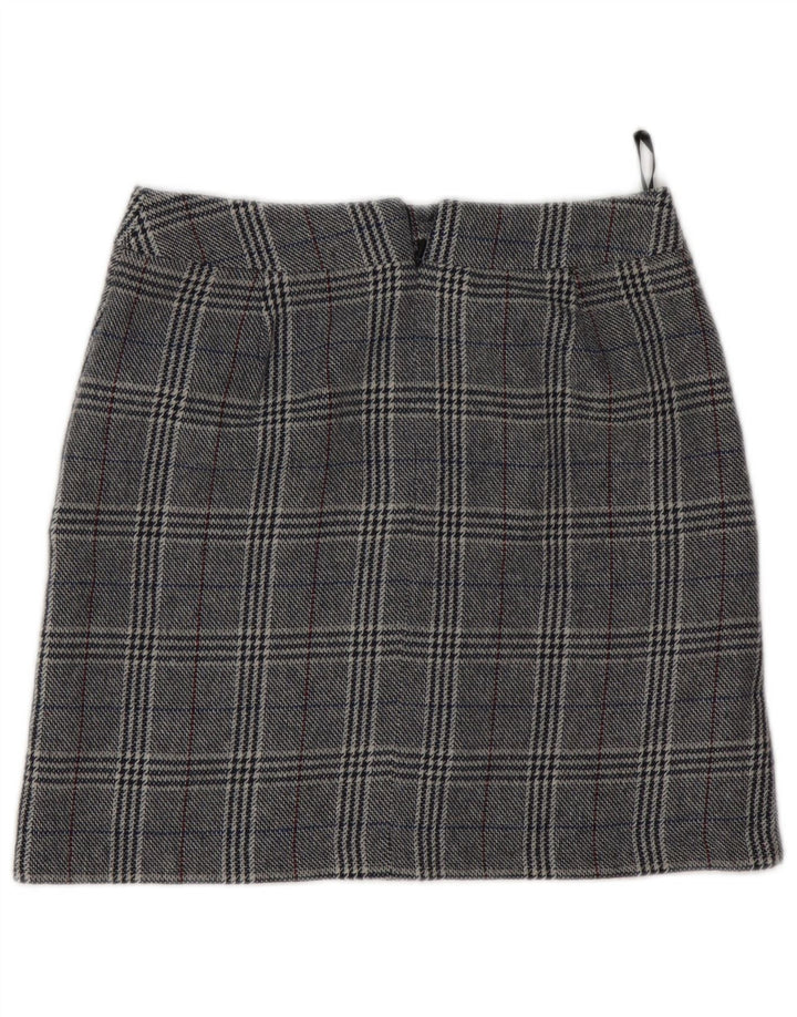 Marks & Spencer Damen Minirock UK 8 Small W28 Graues Hahnentritt-Acryl