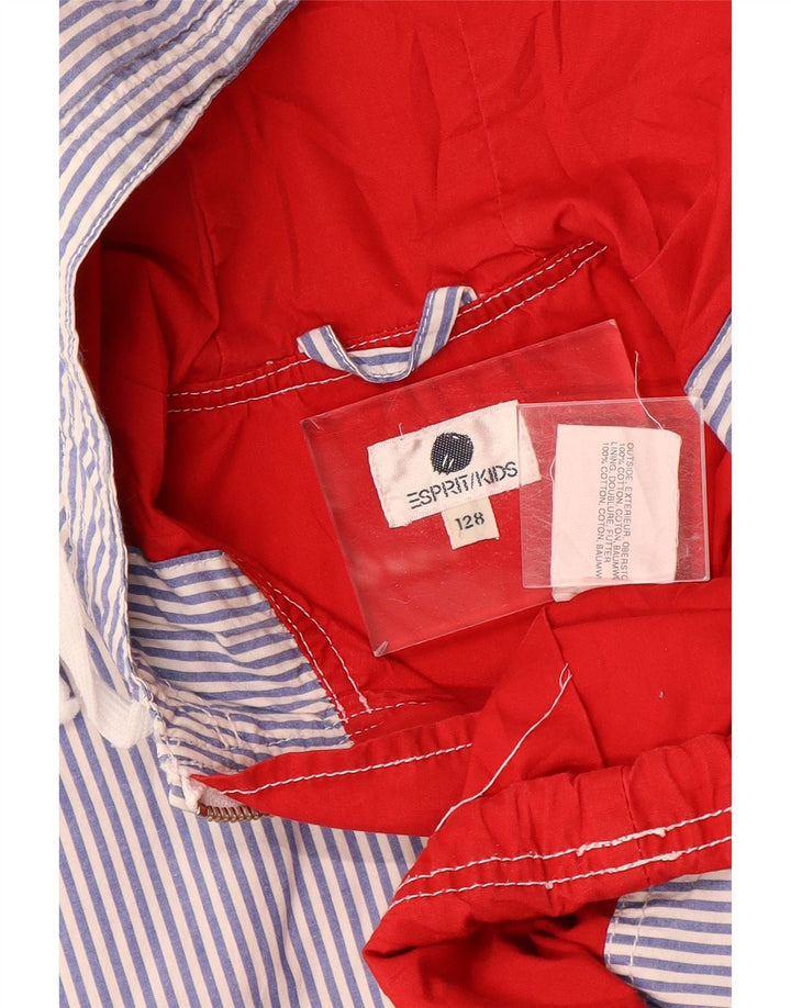 ESPRIT Boys Hooded Anorak Jacket 8-9 Years Blue Colourblock Cotton