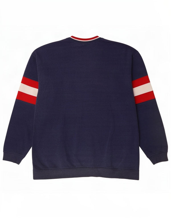 Champion Herren-Sweatshirt mit Grafik, mittelgroß, marineblau, Colourblock-Baumwolle