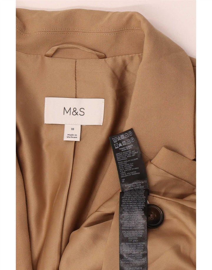 Marks & Spencer Damen 1-Knopf-Blazerjacke UK 18 XL Beige Polyester