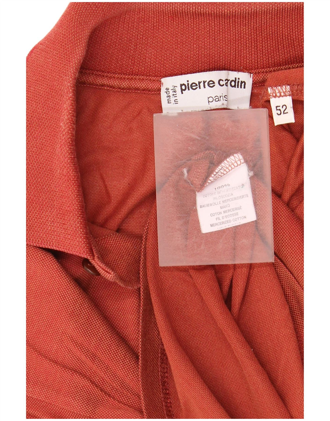 Pierre Cardin Herren Poloshirt IT 52 Large Orange Baumwolle