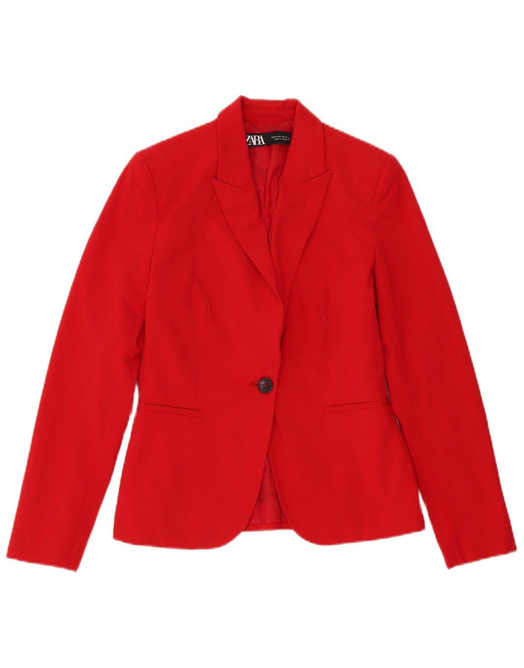 Zara Damen-Blazer mit 1 Knopf, übergroß, EU 34, 2XS, rotes Polyester