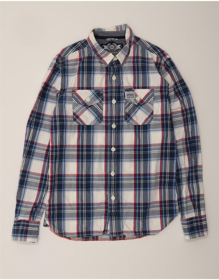 SUPERDRY Herrenhemd, groß, marineblau kariert