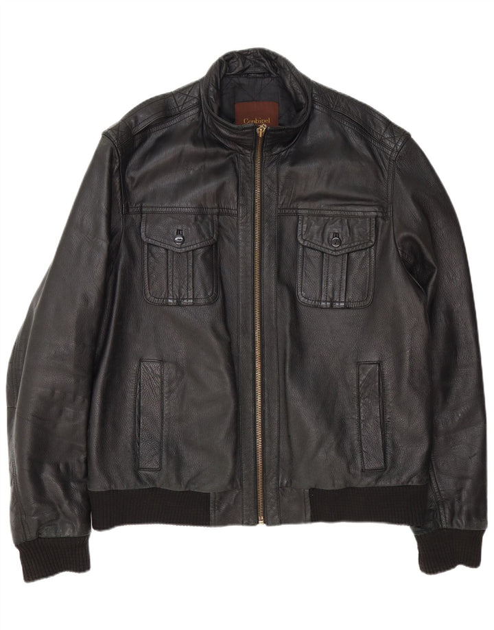 CONBIPEL Herren Lederjacke IT 56 XL Schwarzes Leder