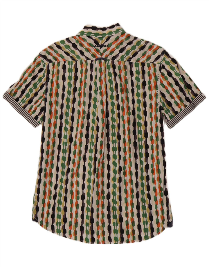 Desigual Herren Kurzarm-Hemd mit normaler Passform, groß, mehrfarbig, geometrisch