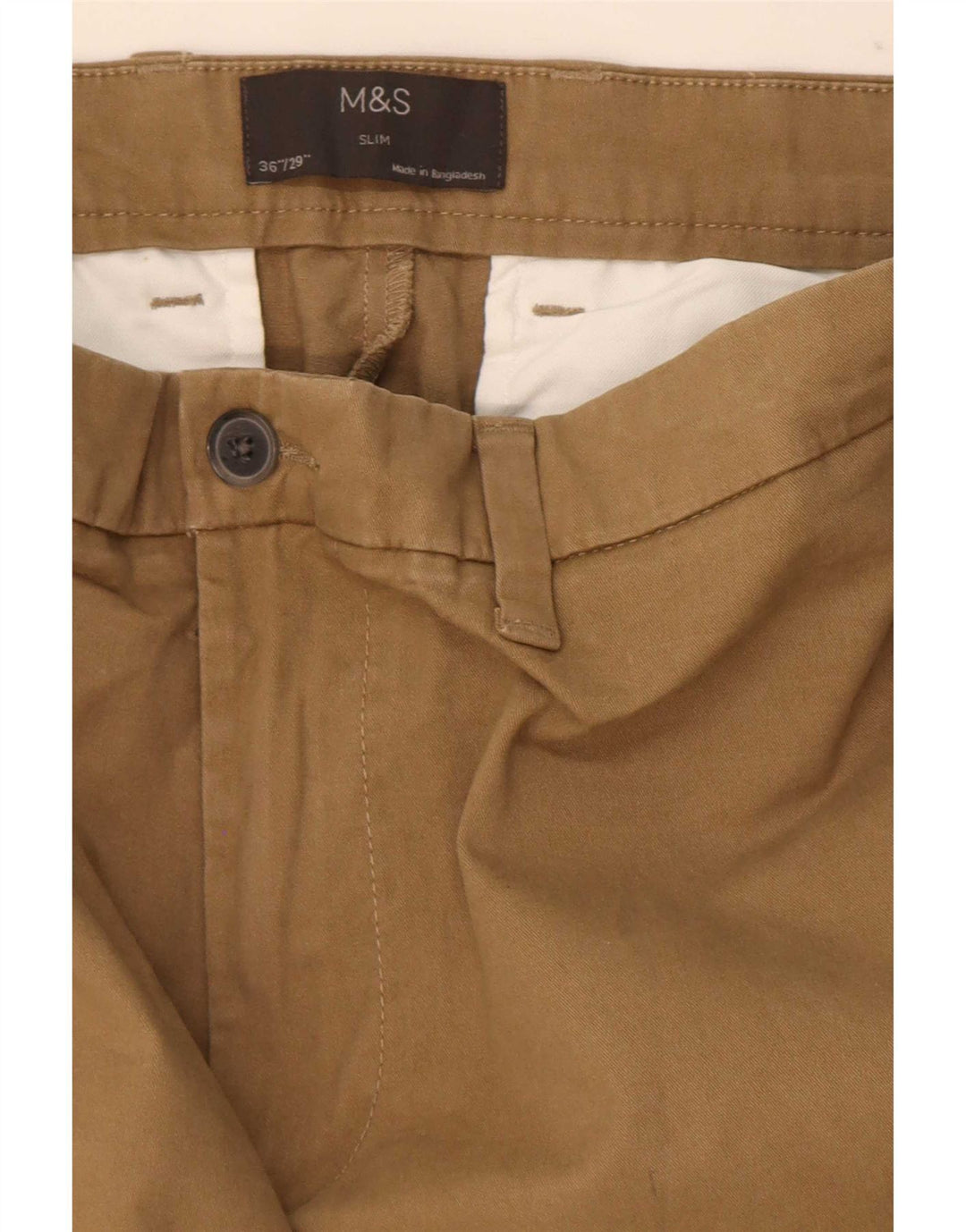Marks & Spencer Herren Slim Chinohose W36 L29 Braun