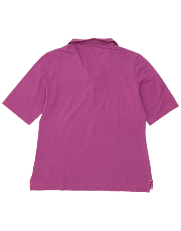 Tommy Hilfiger Damen Poloshirt UK 16 Large Lila Baumwolle