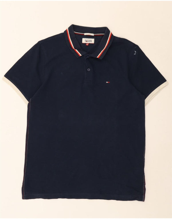 Tommy Hilfiger Herren Poloshirt XL Marineblau Baumwolle