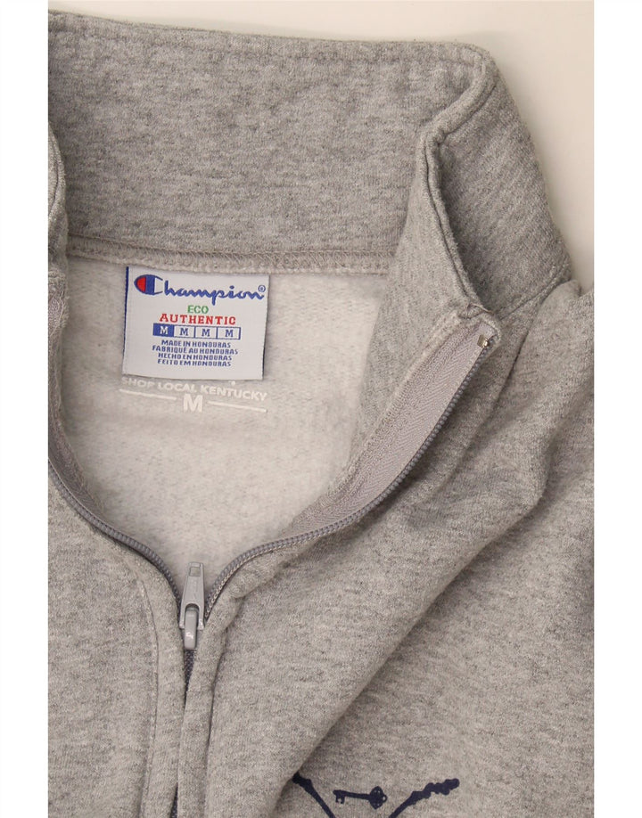 Champion Herren-Sweatshirt mit Reißverschluss am Hals, mittelgraue Baumwolle