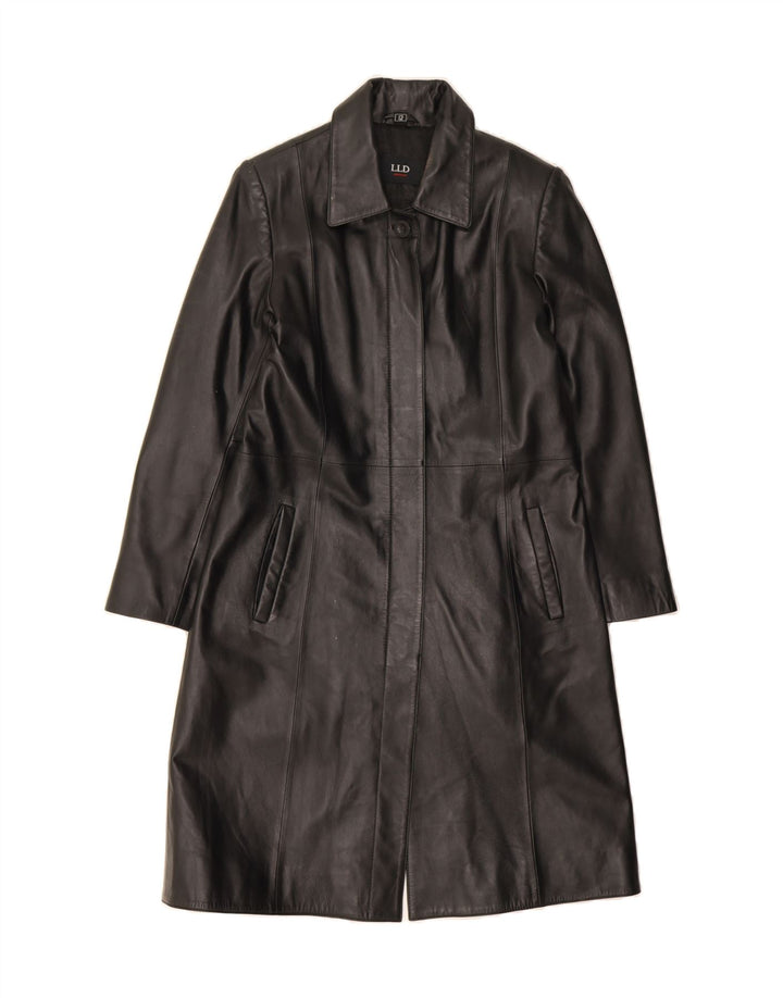 LLD Womens Leather Coat UK 12 Medium Black Leather Vintage LLD and Second-Hand LLD from Messina Hembry 