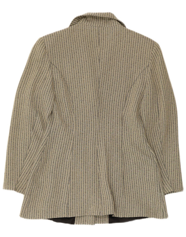 Tenax Damen-Blazer mit 3 Knöpfen, IT 40, klein, beige gestreift, Acetat