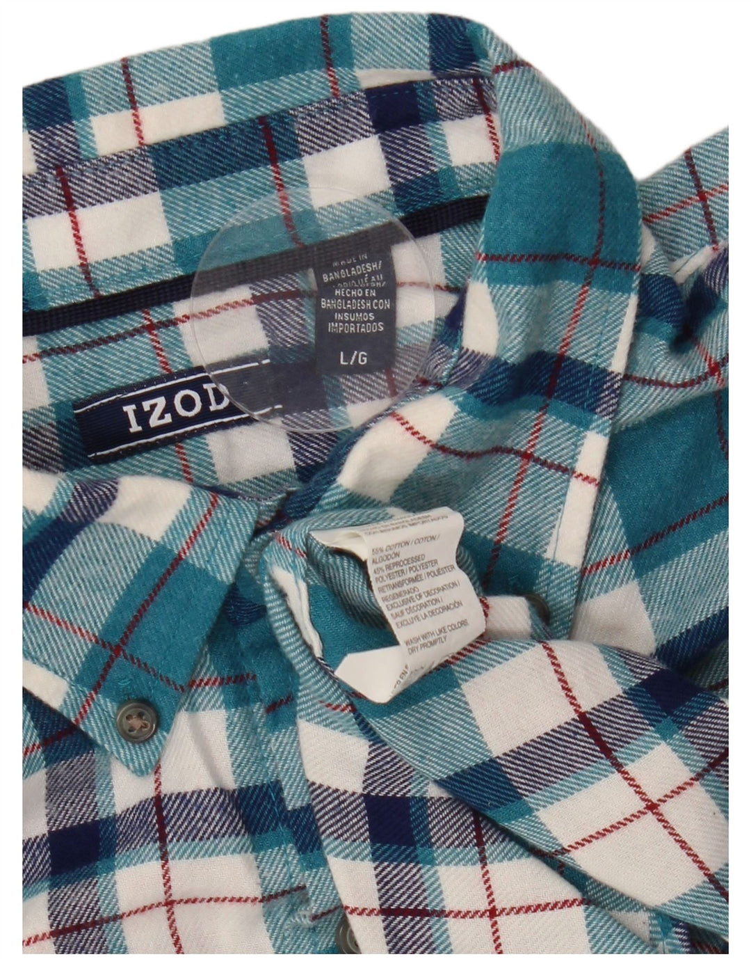 IZOD Herren-Flanellhemd, groß, blau kariert, Baumwolle