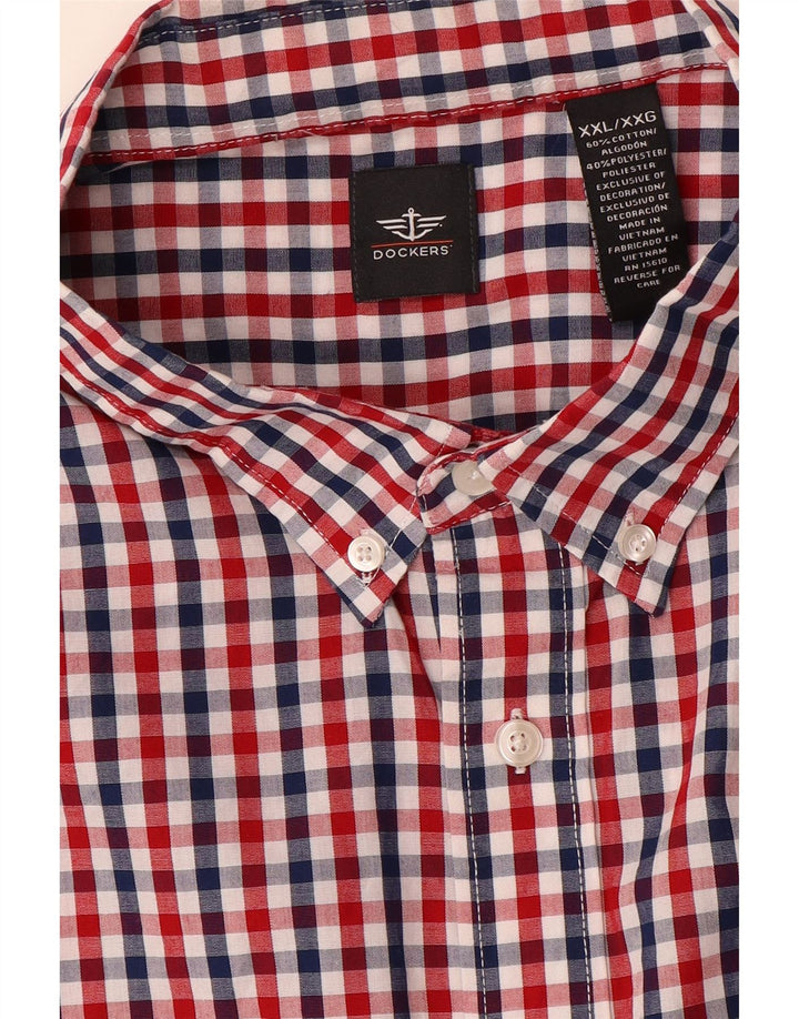 Dockers Herrenhemd 2XL Red Gingham Cotton