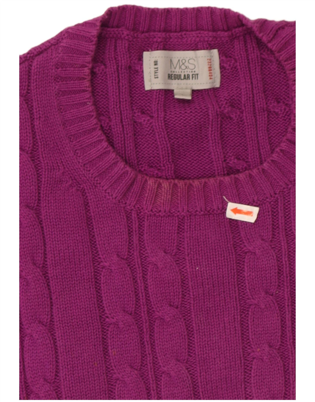 Marks & Spencer Herren-Pullover mit Rundhalsausschnitt, Größe L, Lila, Baumwolle