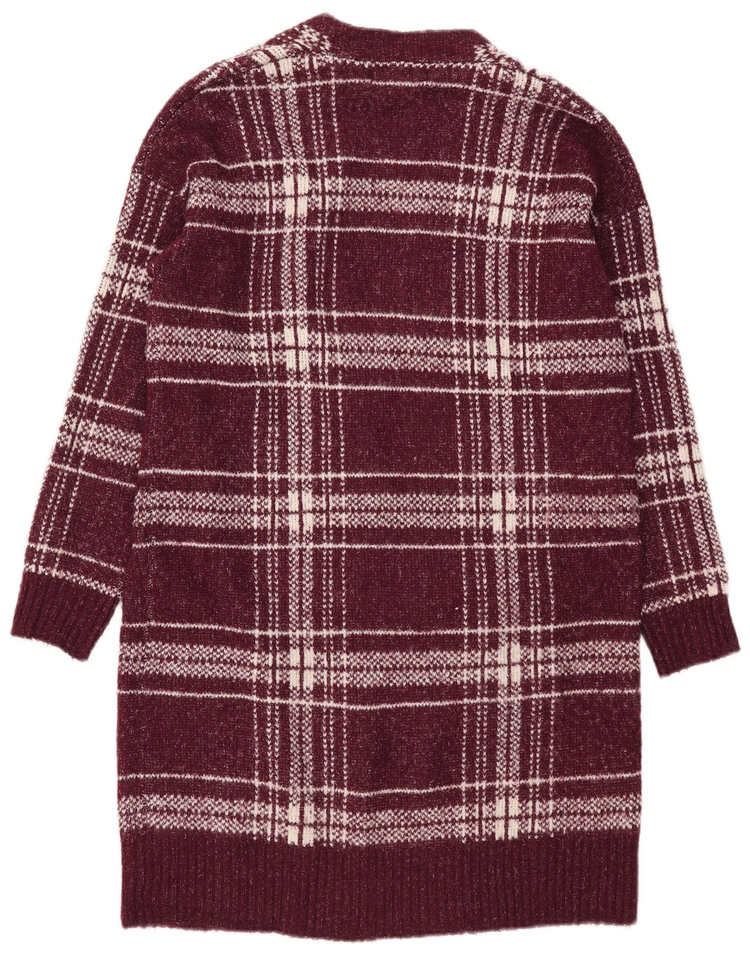 Marks & Spencer Damen Longline-Cardigan-Pullover UK 12 Medium Burgund