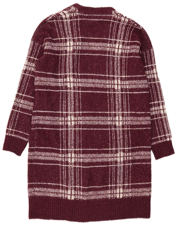 Marks & Spencer Damen Longline-Cardigan-Pullover UK 12 Medium Burgund