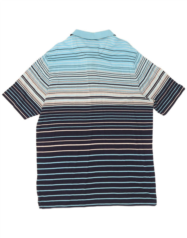 Marks & Spencer Herren-Poloshirt XL, blau gestreift, Baumwolle