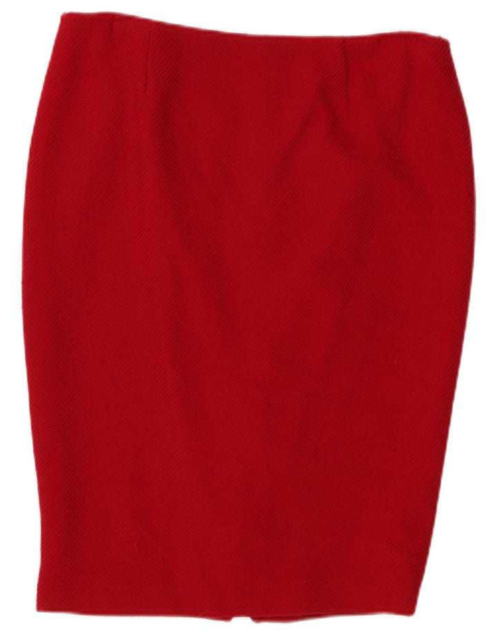 LUISA SPAGNOLI Damen Bleistiftrock IT 46 Large W32 Rote Wolle