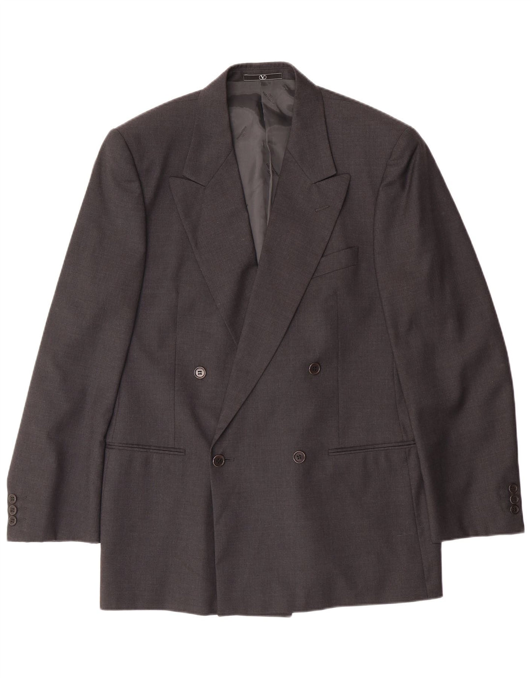 VALENTINO Herren zweireihiger 2-teiliger Anzug IT 50 Large W34 L30 Grau