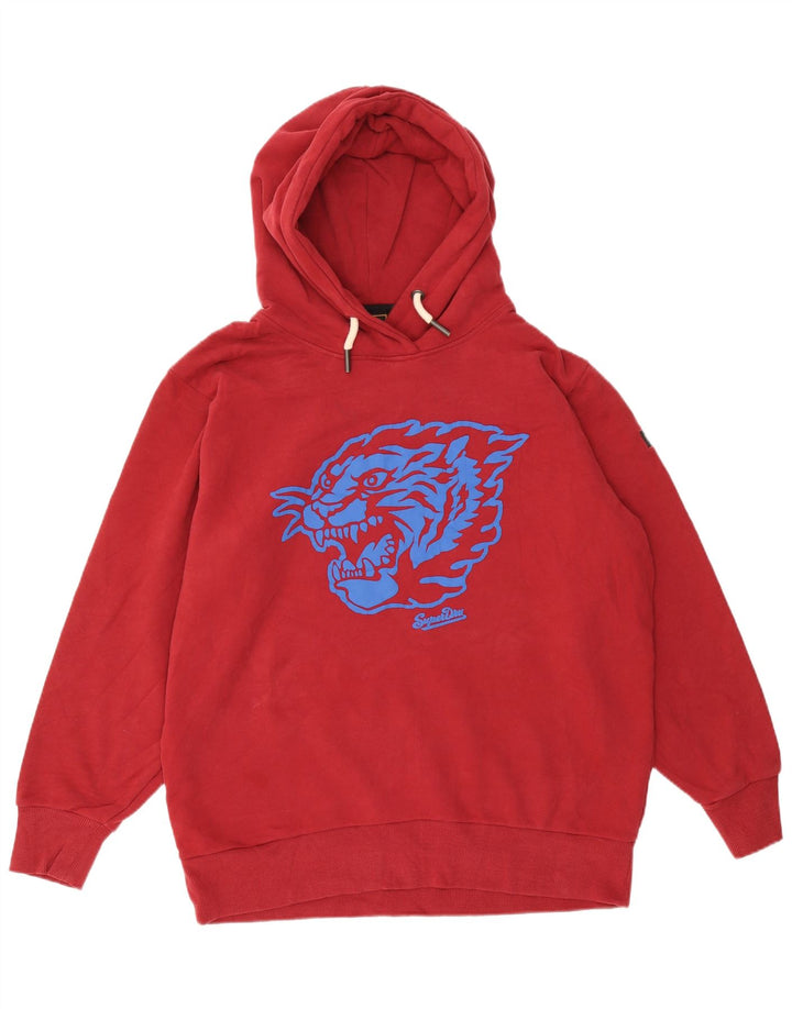 SUPERDRY Herren-Kapuzenpullover mit Grafik, mittlere Burgunder-Baumwolle