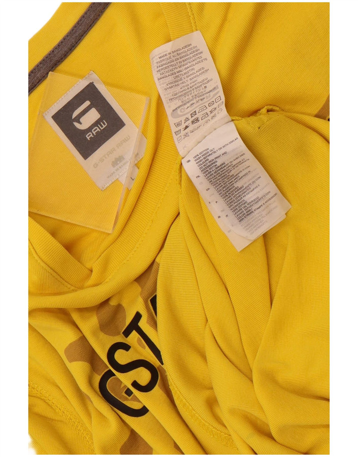 G-Star Herren Grafik T-Shirt Top Large Gelb Baumwolle
