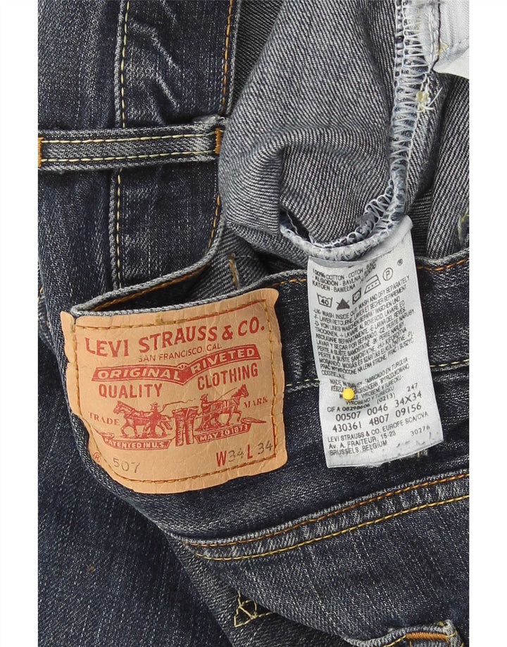 Levi's Herren 507 Bootcut Jeans W34 L34 Blaue Baumwolle