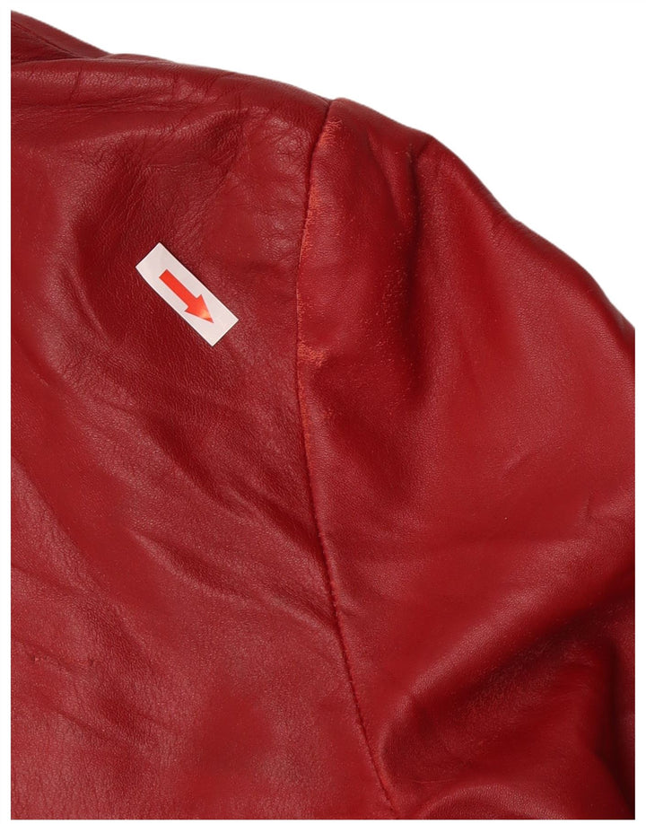 Vintage Damen Lederjacke IT 44 Mittelrotes Leder