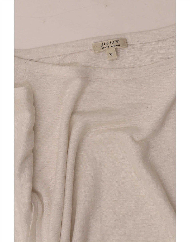 Jigsaw Damen T-Shirt Top UK 18 XL Weiß