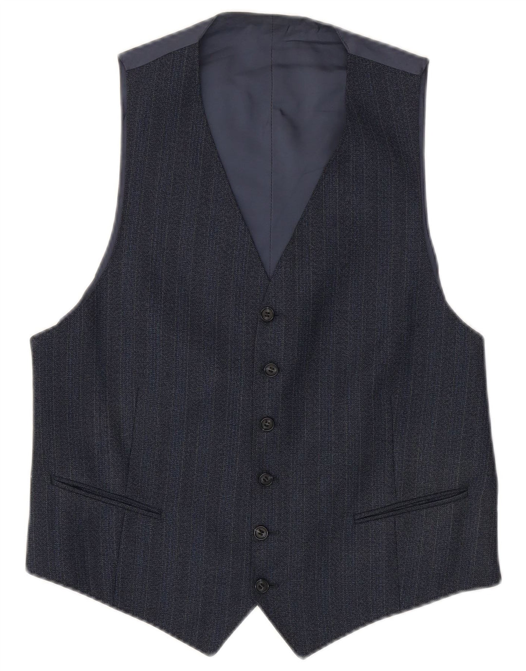 Vintage Herrenweste, klein, marineblau, Nadelstreifen